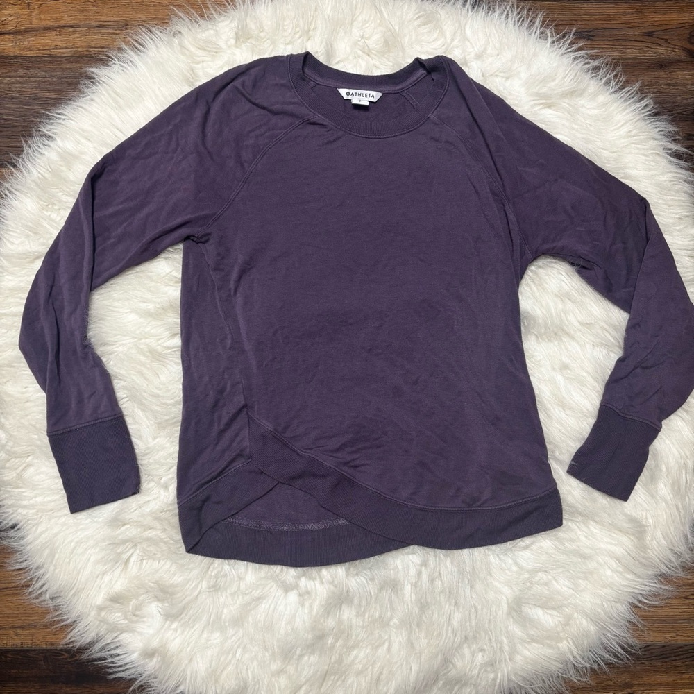 Athleta Purple Asymmetrical Hem Sweater size Small